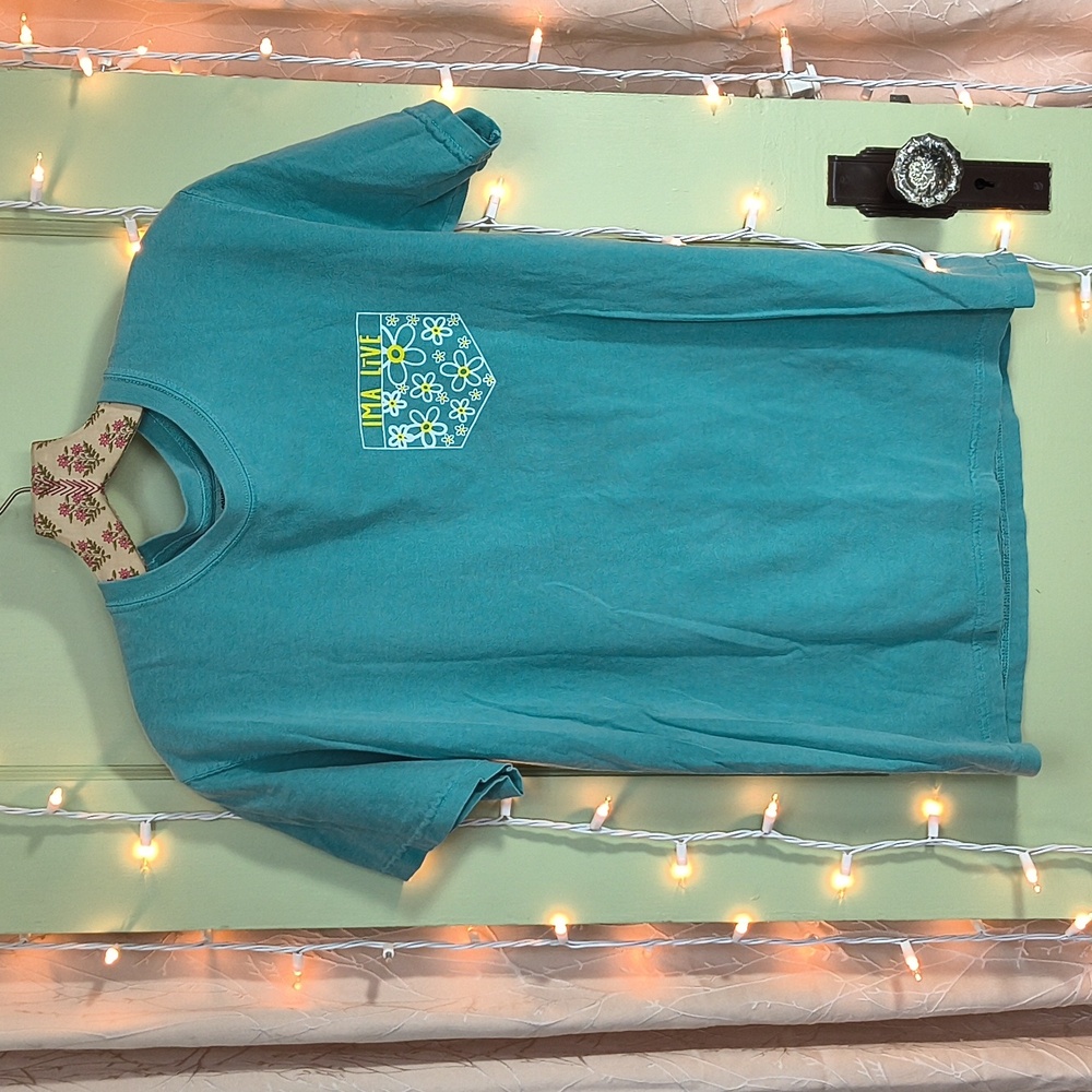 Women's Comfort Colors I'm A Live Fetus T-shirt Blue Green 👕 S